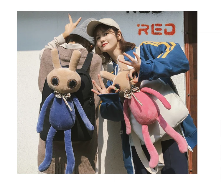 Menghuo Rabbit Canvas Backpack for Women Cute Funny Backpacks for Teenager Girls Lolita Bag Kawaii Backpack Mochilas femininas_34_05