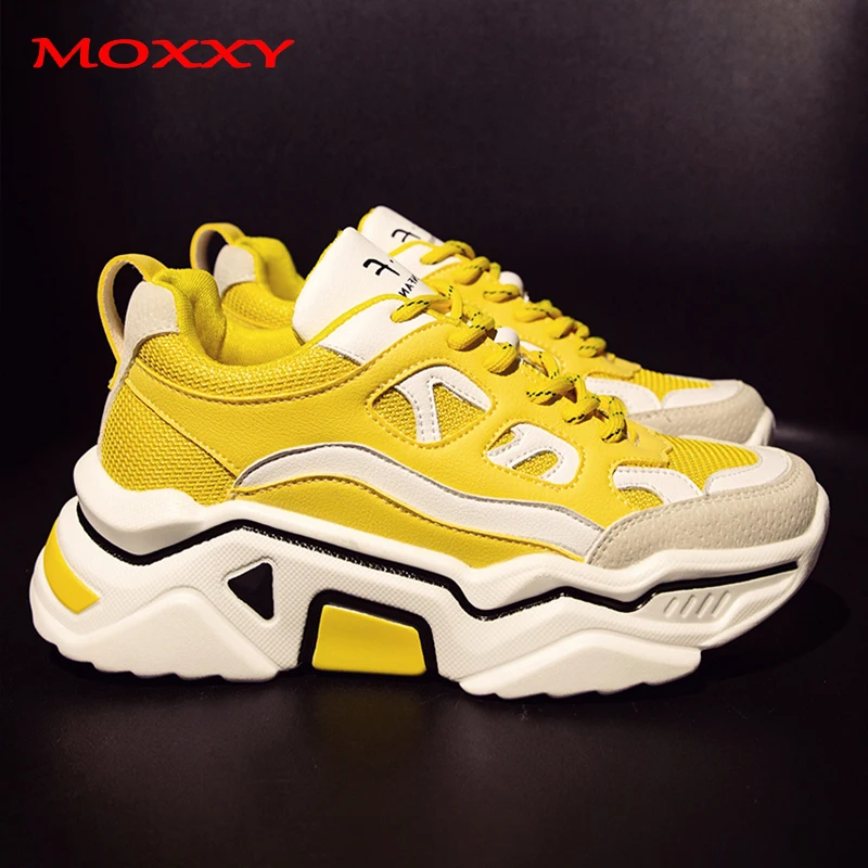 Fashion Brand Yellow Sneakers Women Shoes Female basket femme Dad Chunky Sneakers Designer Trainers Casual Shoes chaussures