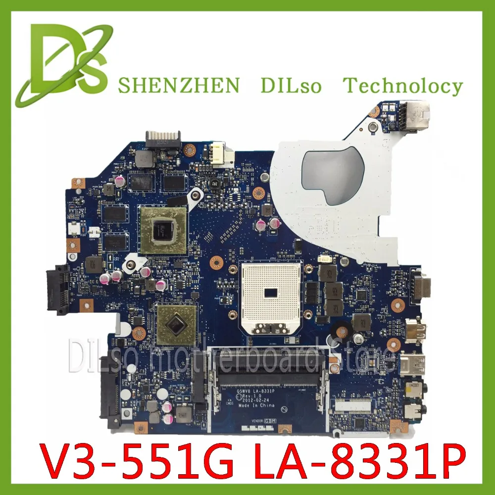 KEFU NBC1811001 Q5WV8 LA-8331P материнская плата для acer aspire V3-551G V3-551 материнская плата для ноутбука DDR3 Radeon HD 7670M тест