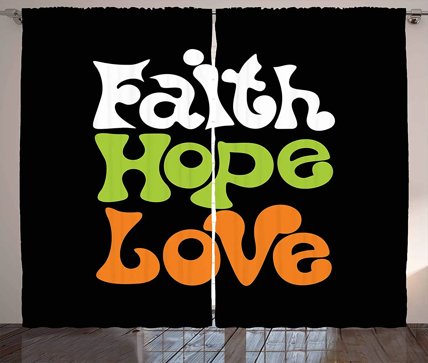 Занавески с надписью Hope в винтажном стиле шестидесятые Faith and Love религиозными