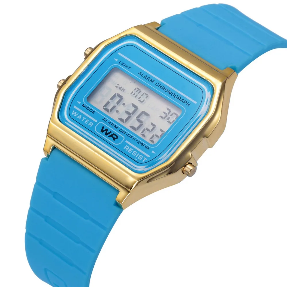 Модные женские часы электронные цифровые женские спортивные наручные часы модные цвета силиконовый ремешок повседневные часы Reloj Mujer@ 50