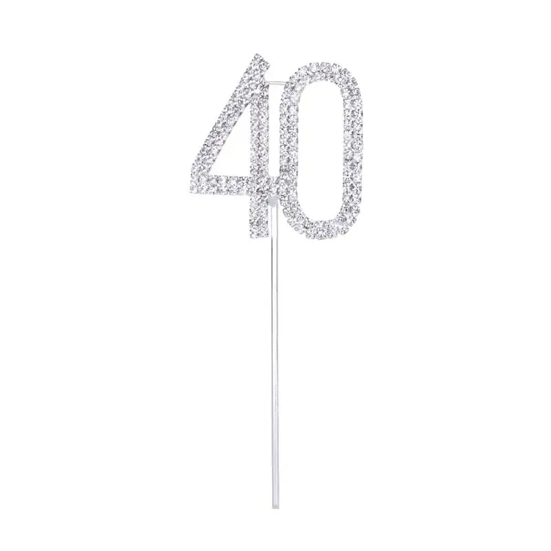 18th 20th 25th 30th 50th 60th Rhinestone Cupcake Toppers Cake