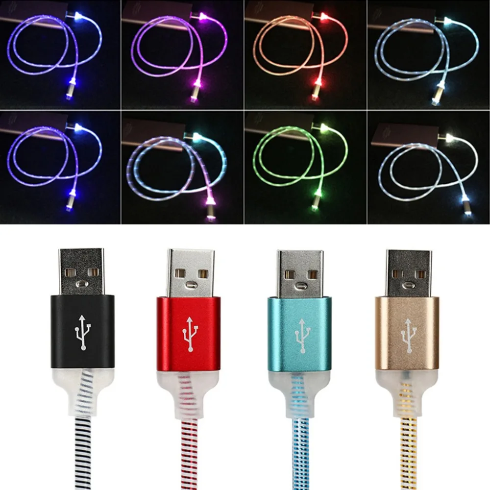 

LED Light Flashing Metal Alloy USB 3.1 Type C Data Sync Fast Charging Cable Fast charging