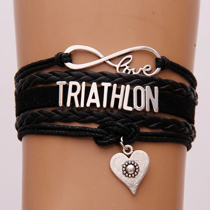Rope Braided Infinity Triathlon Love Bracelet w charm