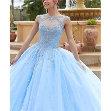 Кепки Sleeces кристаллы Бисер Тюль ручную шнуровка бальное платье на заказ платье для выпускного вечера Vestidos De Бальные платья