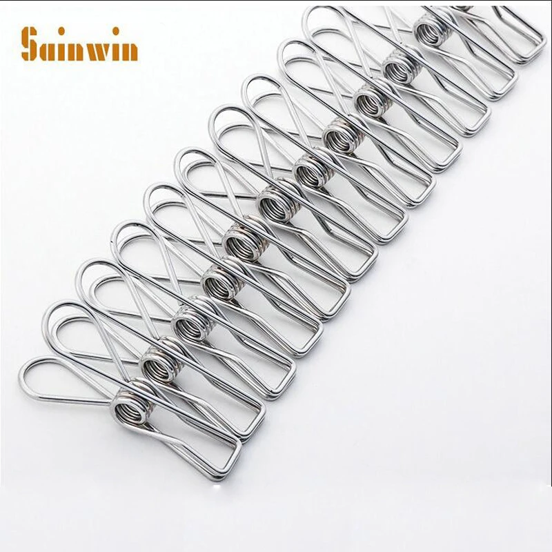 Sainwin Stainless Steel Pakaian Peg Towel Socks Clip Pants Pakaian Pakaian Klip Klip Metal Kecil untuk Hanger