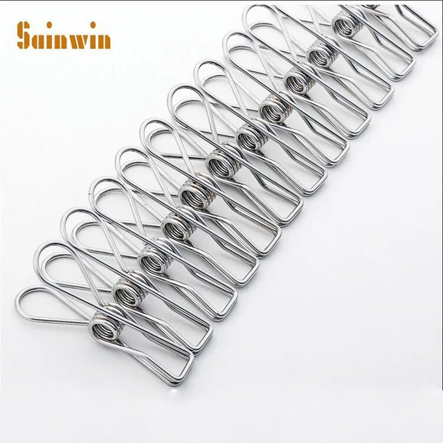 Sainwin Stainless Steel Clothes Peg Towel Socks Clip Pants Clothes