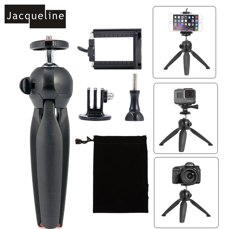 

Jacqueline for Cellphone Mount Mini Steady Self-Tripod for Gopro hero HD 6 5 4 3+ 3 for SJCAM for EKEN for Yi action DSLR SLR