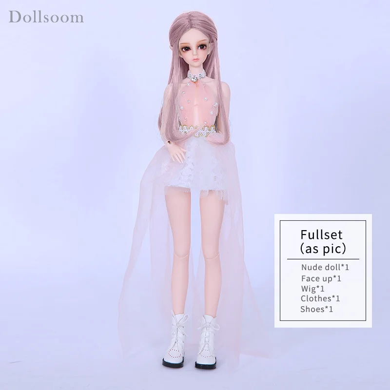 Dollsoom Asis BJD Dolls 1/6 Pretty Slim Fairies Wings Option Toy For Girls Best Unique Birthday Gift Moonlight Sprite Mini Gem - Цвет: Full set in NS aspic