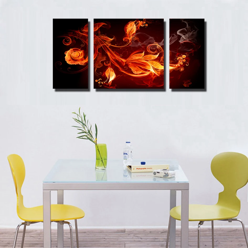 Free shipping Unframe 3 Panels Unique flower shape Picture HD Canvas Print Painting Artwork Wall Art Canvas painting Wholesale