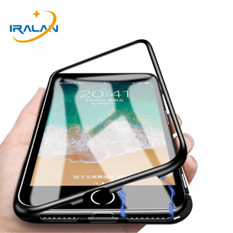 

Magnetic Adsorption Case For Huawei Mate10 20 Pro Lite Honor 10 8X Cases Metal Magnet Screen Protector Tempered Glass Flip Cover