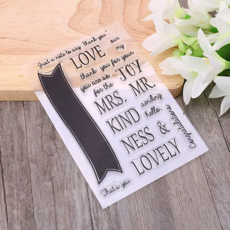 

Love Silicone Clear Stamp Transparent Seals DIY Scrapbooking Album Craft Invitation Card Decor