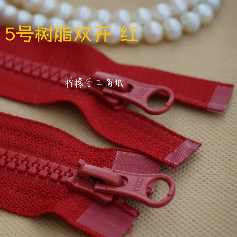 

YKK zipper 5 resin double open 60-130cm red garment cardigan plush down garment
