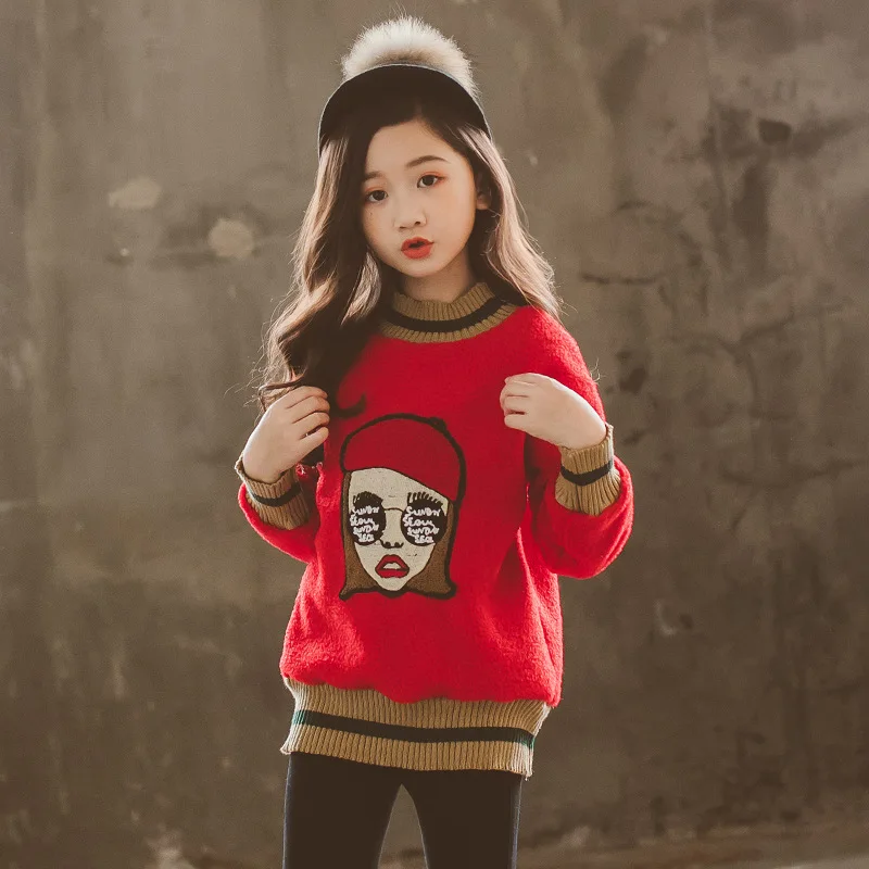 

Girls Shirts 2018 New Fashion Long Sleeve Winter Warm Sweatshirt Teenage Girls Fashion Autumn Kids Tshirt 10 12 Kleding Meisjes