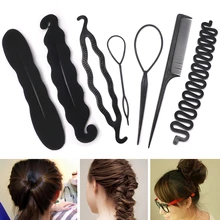 Волшебная Укладка волос, скручивающаяся стильная булочка, шпильки для волос, фрикадельная головка, черные аксессуары для волос для женщин, инструменты для плетения волос