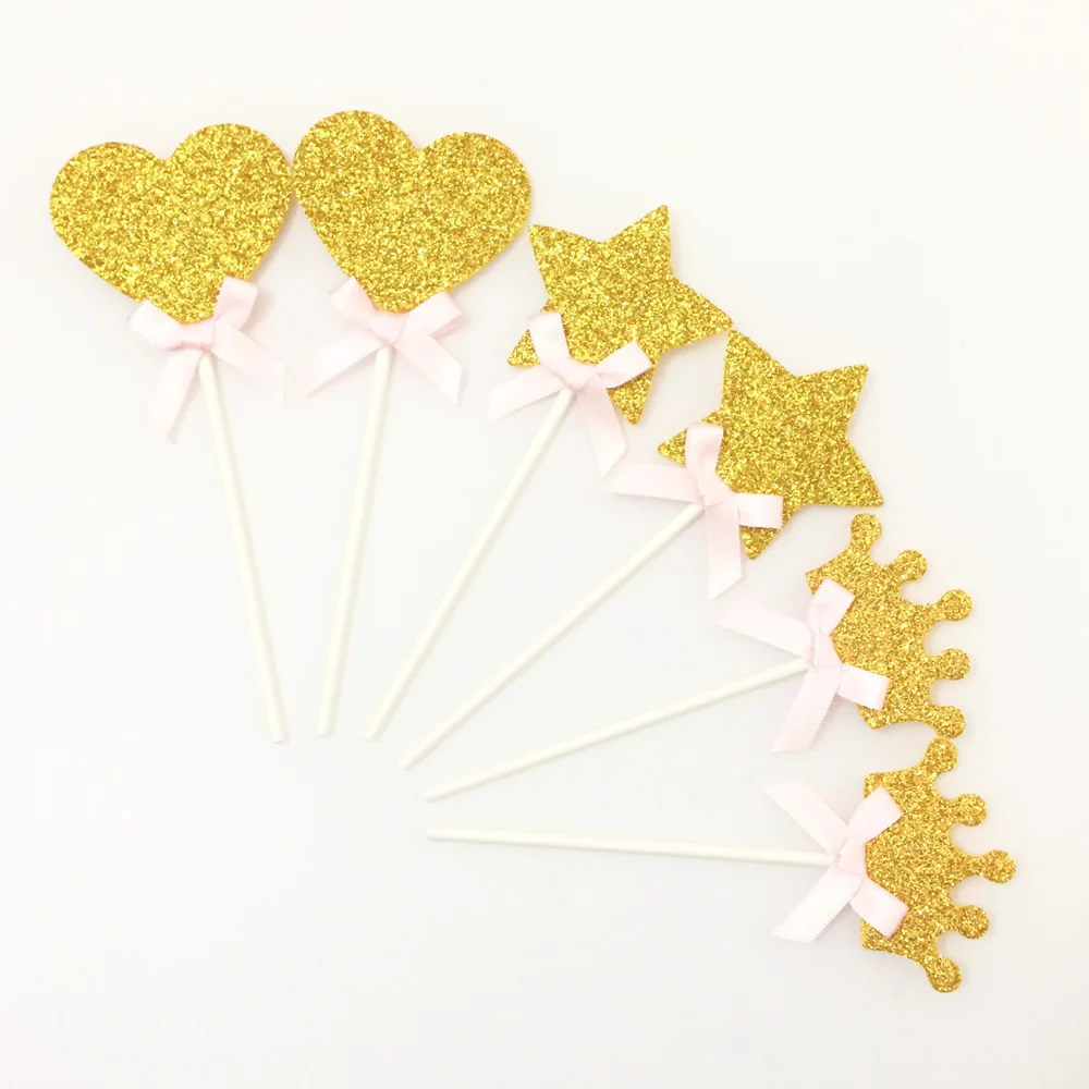Baby girls birthday cupcake toppers 5