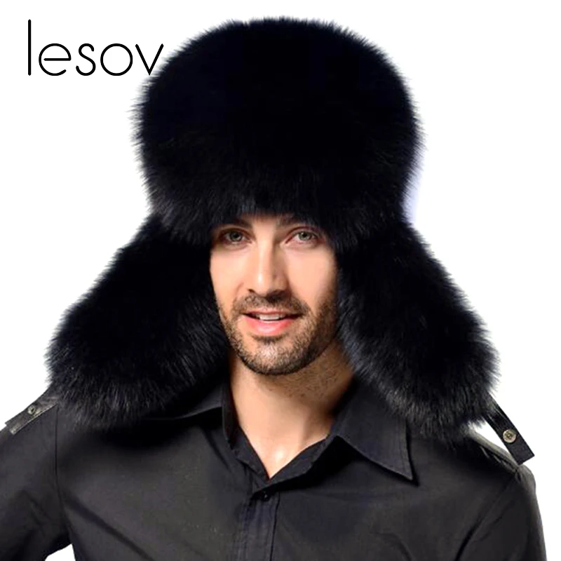 Buy Lesov Mens Winter Russian Faux Fur Hat With Ear