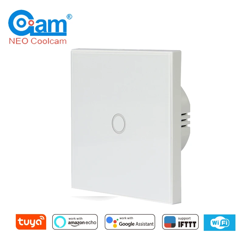

NEO Coolcam Smart Wifi Wall Light Switch 1Gang Touch/WiFi Remote Smart Home Wall Touch Switch Support Alexa,Google Home,IFTTT