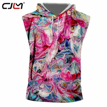 CJLM стильный уютный Свободный Мужской Топ с капюшоном 3D полный напечатанный красочный Vortex мужской жилет унисекс негабаритный TankTop