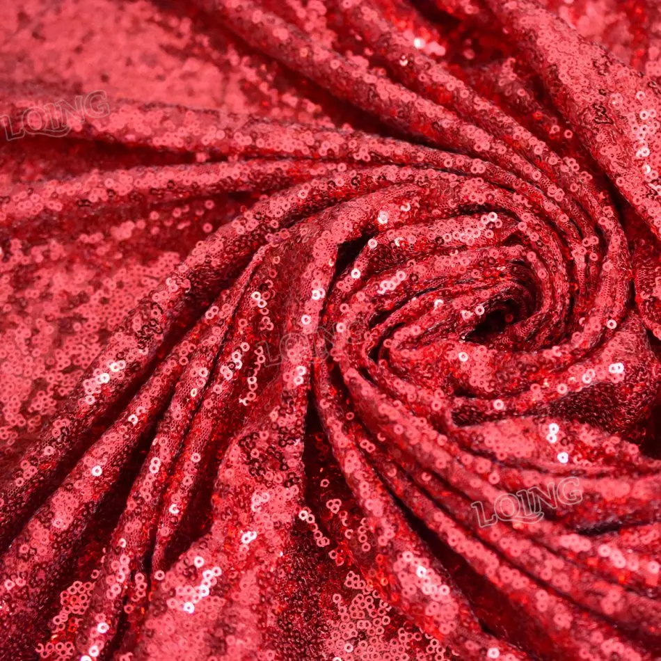 red sequin fabric-05