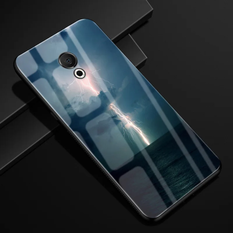 Для Meizu 15 Lite чехол стеклянный задний жесткий чехол для Meizu 15 Lite чехол мягкий бампер закаленный чехол Capas на M15 M871Q M871H