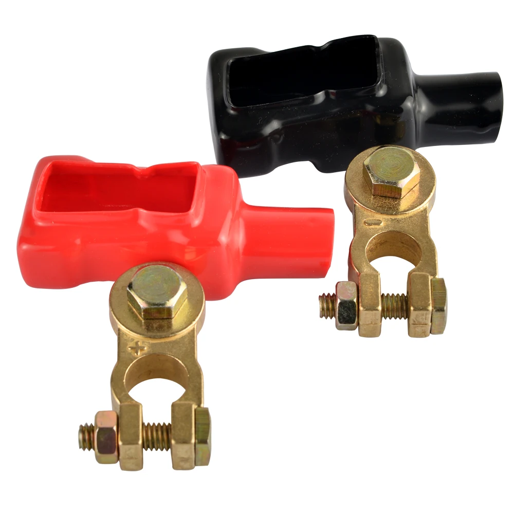 

Set of 2 Clamp High quality 300A Battery Terminal Clamp Clips Connector Car Truck Auto Vehicle Parts (positive) and (negative)