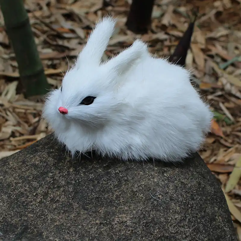 ミニ現実的なかわいいホワイトぬいぐるみウサギの毛皮リアルなモデル誕生日プレゼントの動物イースターバニーシミュレーションウサギのおもちゃ ぬいぐるみ フラシ天 動物 Aliexpress