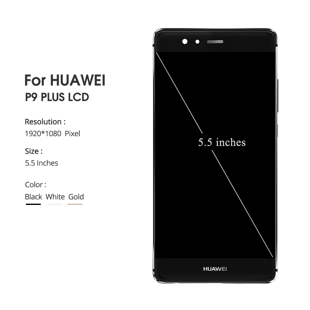 5,5 3,5 дюйма ЖК дисплей для huawei P9 plus кодирующий преобразователь сенсорного экрана в сборе с рамкой EVA L09 L19 VIE L09 AL10 lcd