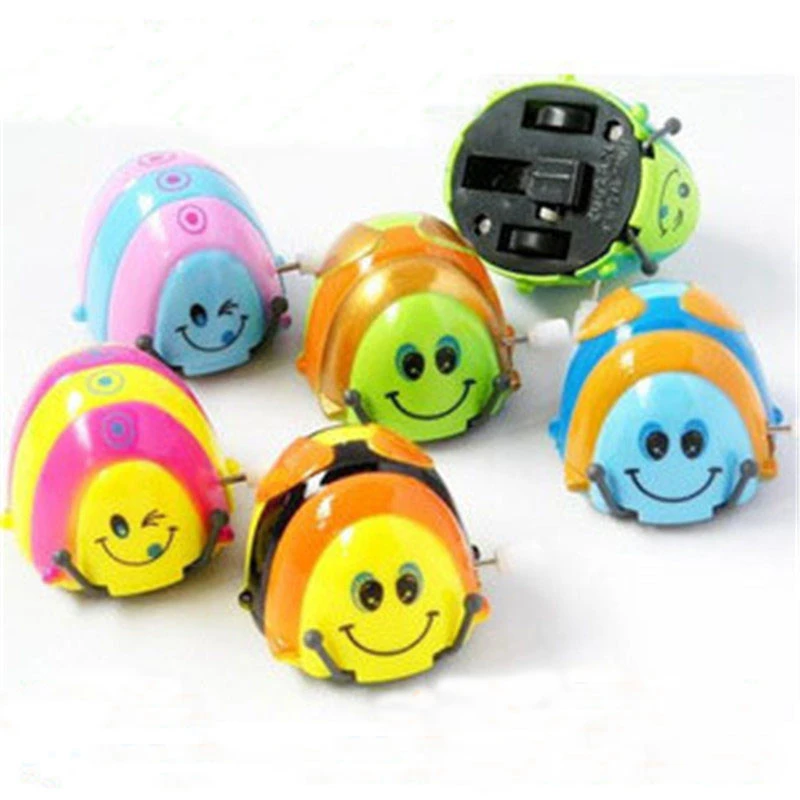 5pcs/lot New High Quality Funny Colorful Baby Kid Beetle Thumbing Somersault Running Clockwork Toys For Children