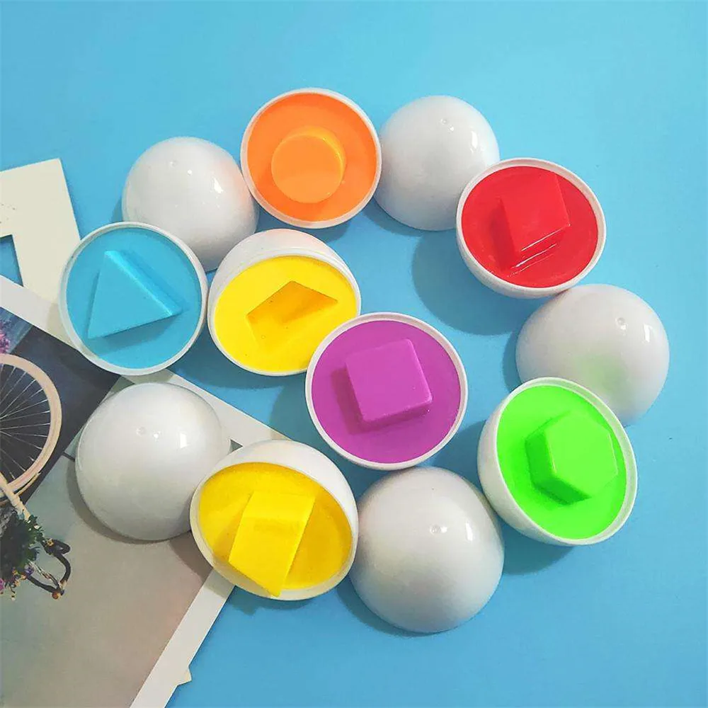 

Color & Shape 6 whole eggs /set Children Toys Recognize Color Shape Matching Eggs Random Color Learning & Education plastic toy