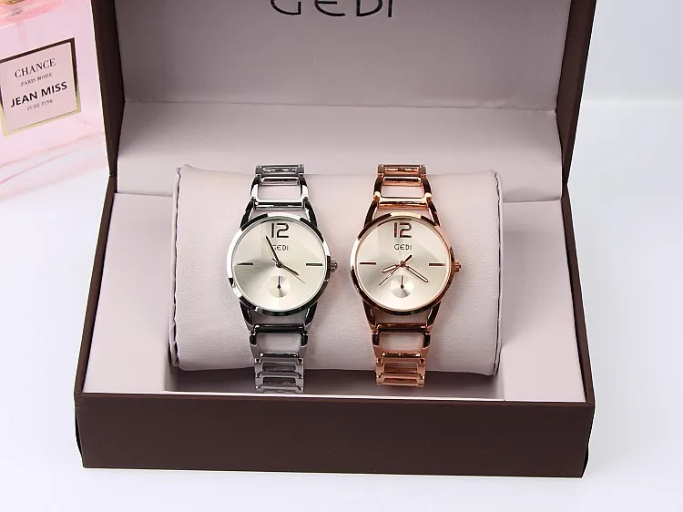GEDI модные женские часы из розового золота, Топ люксовый бренд, женские кварцевые часы, 3 штуки, s-shock, Часы Relogio Feminino Hodinky