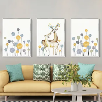 

Super Warm Elk Printing Design Photo Frames Set 3pcs Wall Hanging Photo Frames Combination Large Photo Frames porta retrato