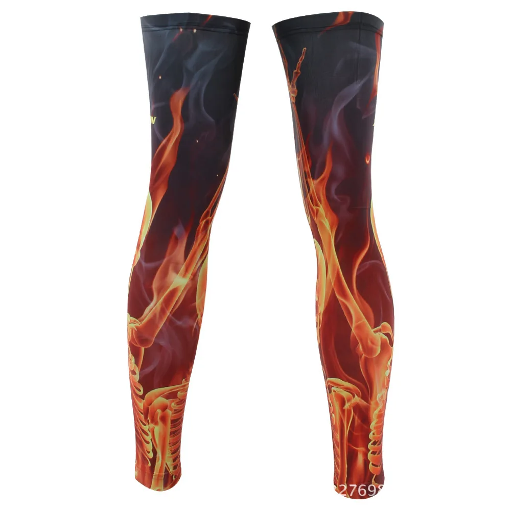 Новинка женские и мужские велосипедные гетры XINTOWN в виде огненного черепа рукав