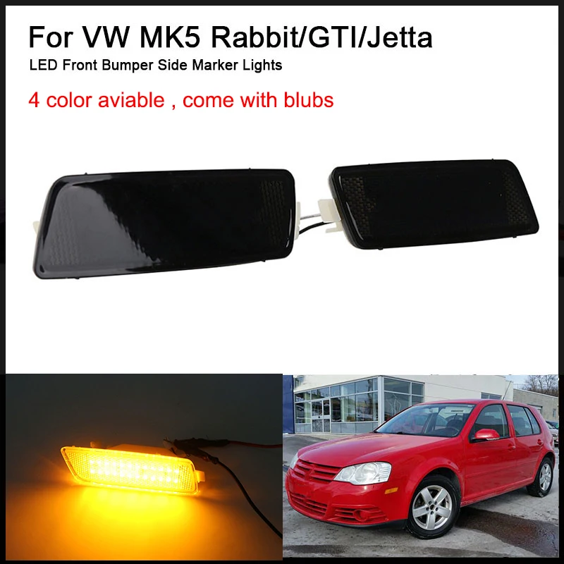 1Pair Front Bumper Turn Signal Light 24pcs Led Lamp Beads For VW MK5