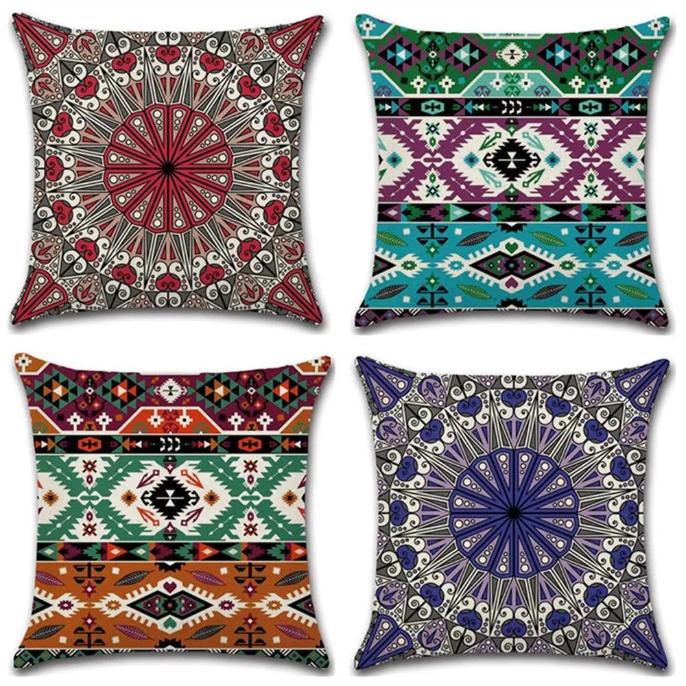 

Bohemian Mandala Cushion Cover 45x45cm Geometric Abstract Pattern Pillowcase Sofa Office Home Bedroom Decor Pillow Cover