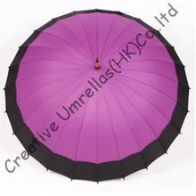 Разные цвета выбор, 24 ребра деревянные зонтики, 14 мм деревянная ручка и рифленые металлические Длинные ребра, cmmercial зонтик, ручной открытый