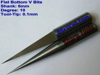 

6X0.1mm 10 Angle- V shaped PCB carbide engraving bits, 10Pcs/set VERY Sharp wood router cutter Wholesale