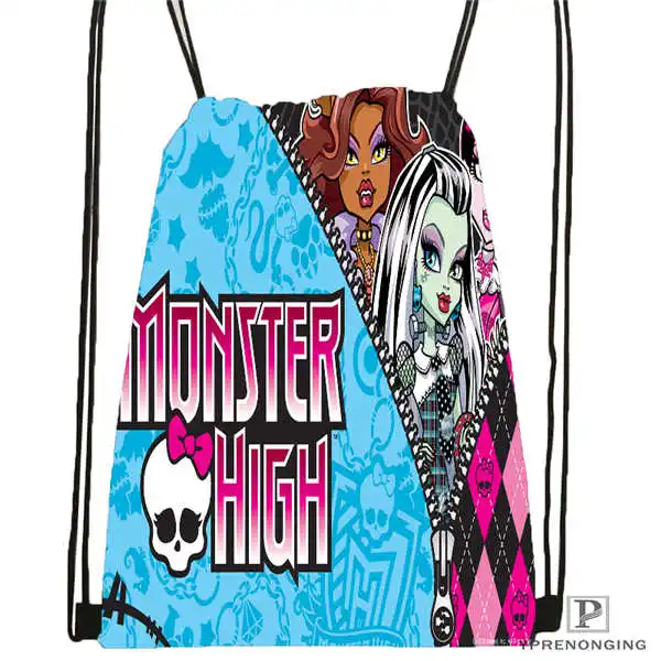 Drawstring Backpack CustomMonster High походная сумка на шнурке милый рюкзак дети ранец(черная спина) 31x40 см#180531-04-14 - Цвет: Drawstring Backpack