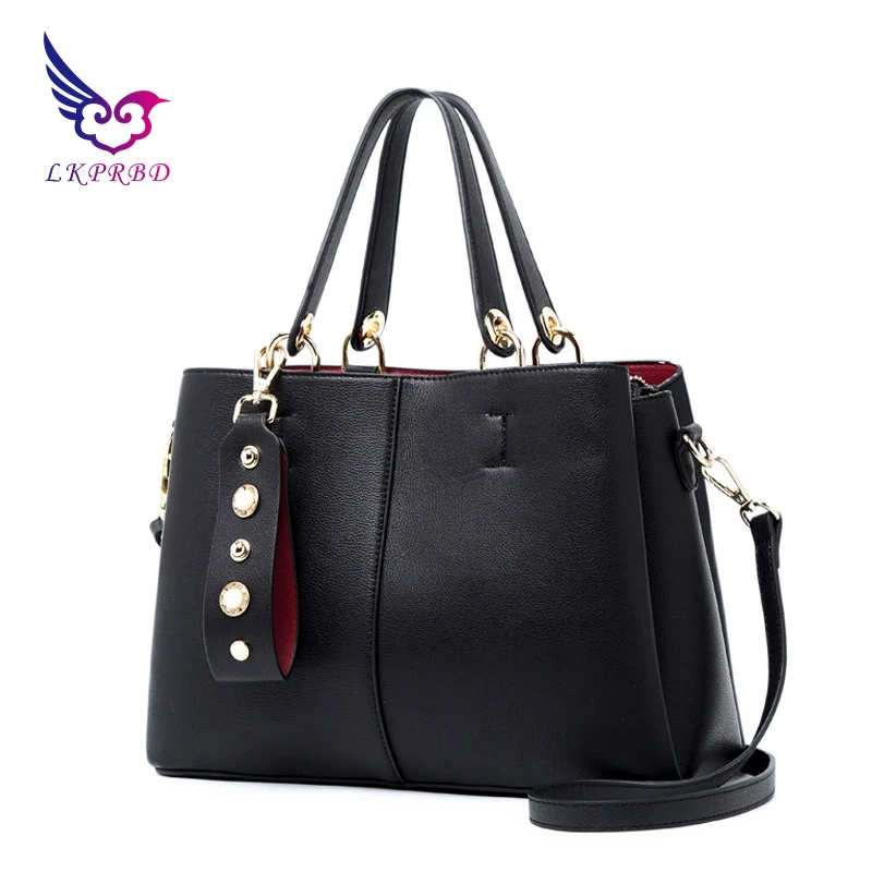

2018 new brand name Litchi pattern leather handbag Europe and the United States style leather shoulder bag Messenger bag