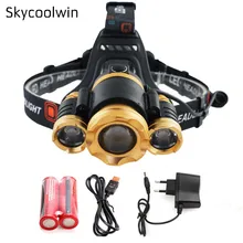 Инфракрасный индукционный Мощный светодиодный налобный фонарь CREE T6, налобный фонарь 5000 люмен, налобный фонарь, 18650 перезаряжаемый фонарь, налобный фонарь