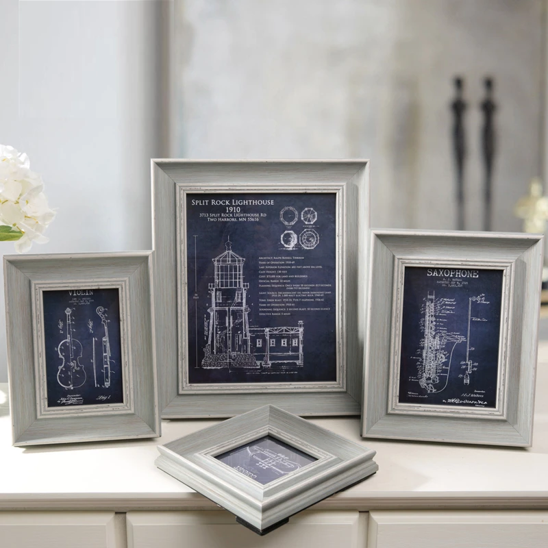 Kopen 1 stks Retro Wit Fotolijsten 4    6   7    10   Fotolijsten Voor desktop Tafel Decoratieve Familie Bruiloft Foto  S porta retrato