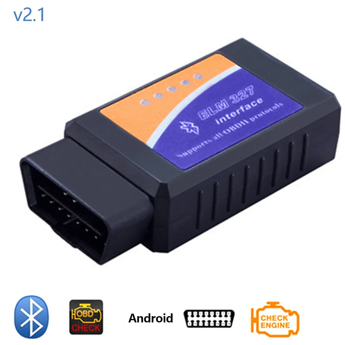 Dewtreetали OBD II V2.1 Mini Elm327 Bluetooth BT адаптер интерфейса OBD2 Динамометрический