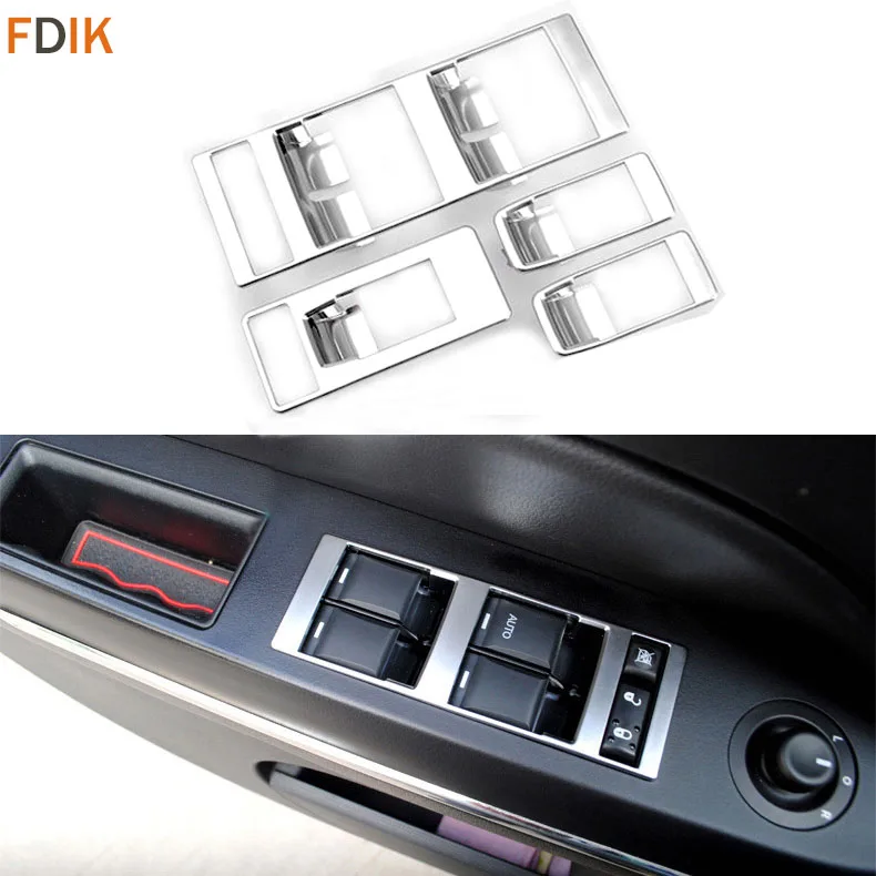 

4pcs Chrome Interior Accessories Door Armrest Window Switch Trim Button Cover for Jeep Compass Patriot 2011 2012 2013 2014 2015
