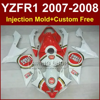 

LUCKY strike motorcycle fairings for YAMAHA YZFR1 2007 2008 Injection white bodywork YZF R1 YZF1000 YZF 1000 07 08 body parts