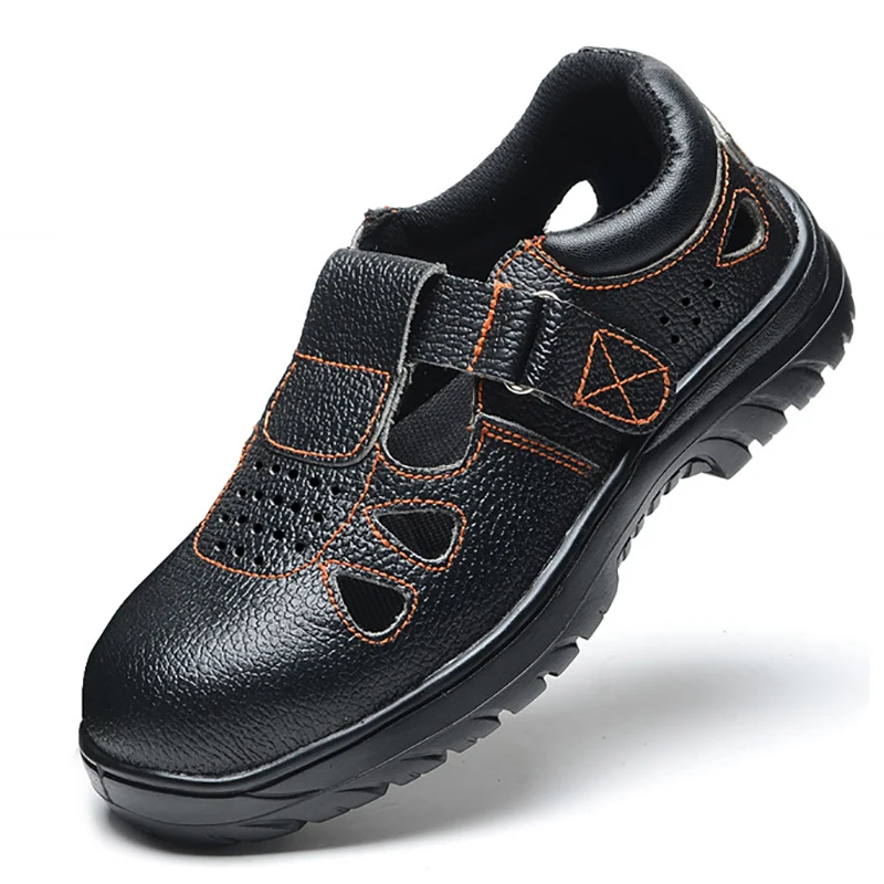 العمل الصنادل الذكور التهوية أحذية أمان النفط سحق ثقب تآكل برهان مقاومة الأحماض و القلويات باوتو الصلب