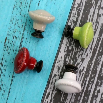 1x Ceramic Button Knobs Colorful Drawer Knob Kids Dresser Handle Pull Kitchen Cabinet Cupboard Door Knob 28mm