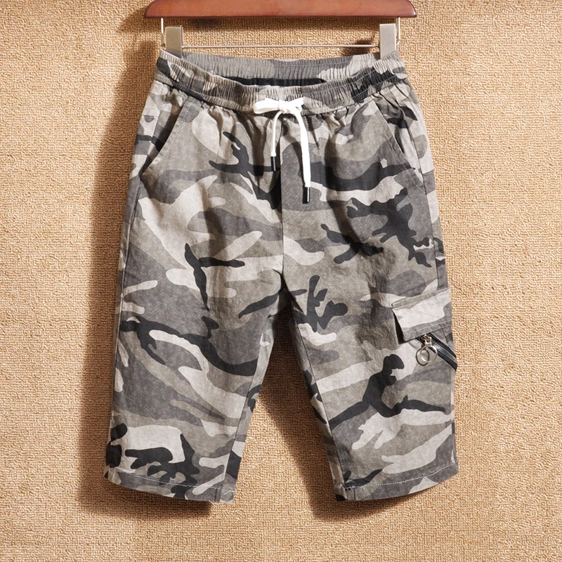 Хип уличная Мужская короткая камуфляжная Мужские штаны брюки Весна мужские военные стиль шаровары Повседневные брюки тонкие