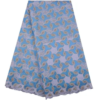 

Latest Swiss Lace 2018 Africa Nigeria Lace Fabric Sky Blue African Voile Lace Fabric 2018 High Quality Lace With Stones 1336