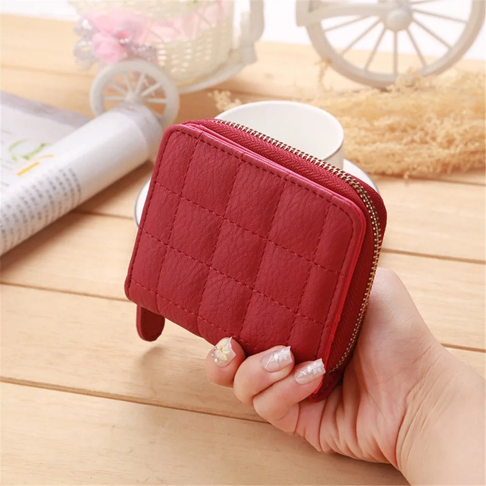 

Lady Women PU Short Card Coin Purse Handbag Clutch Wallet Mini Female Zipper Paragraph Cute Zero Purse Student Embroidery Purse