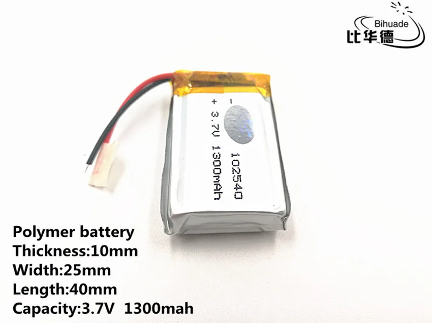 Good Qulity 3.7V,1300mAH,102540 Polymer lithium ion / Li-ion battery for TOY,POWER BANK,GPS,